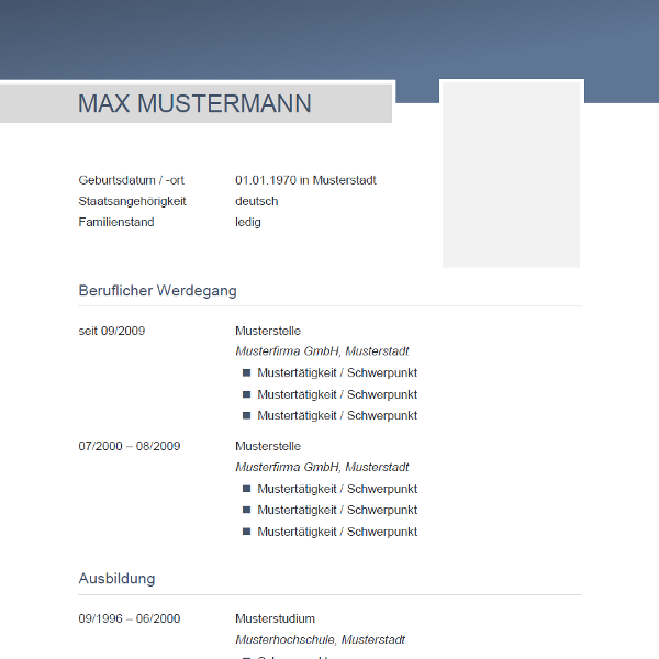 Vorlage / Muster: CV-Muster