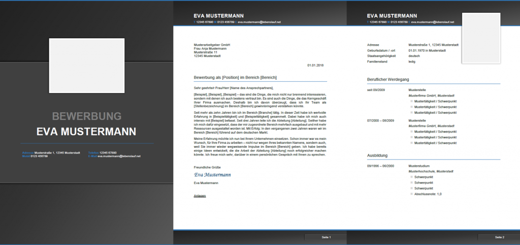 Muster / Vorlage: Initiativbewerbung 1