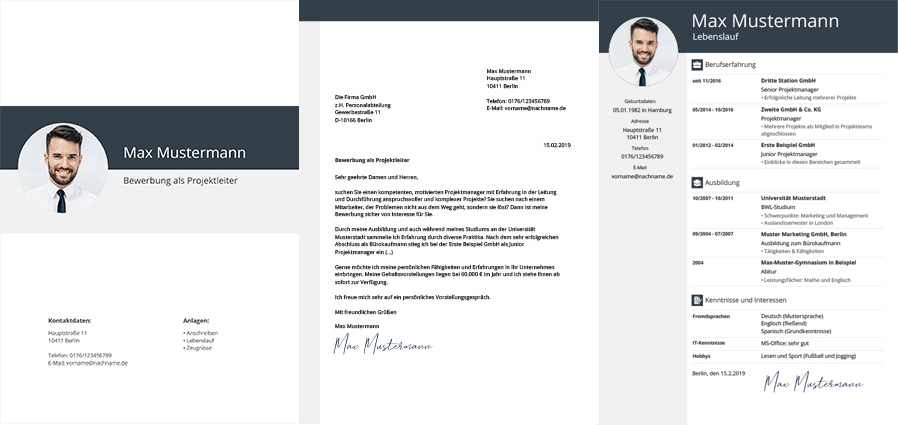 Bewerbungsvorlage mit Kopfzeile & Icons 5 Bewerbungsvorlage mit Kopfzeile & Icons
