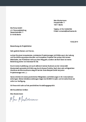 Anschreiben Vorlage mit Kopfzeile & Icons 8 Anschreiben Vorlage mit Kopfzeile & Icons